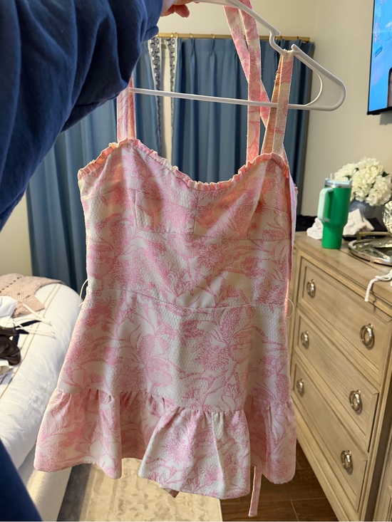 Amanda Uprichard Dresses & Skirts - Amanda Uprichard Pink and Cream Mini Dress